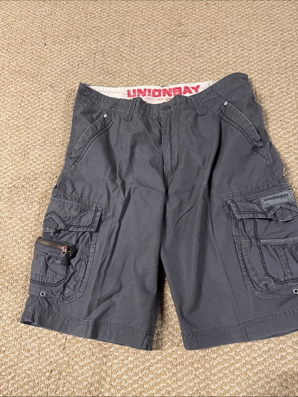 UNIONBAY Men's Cargo Shorts in Charcoal Gray
